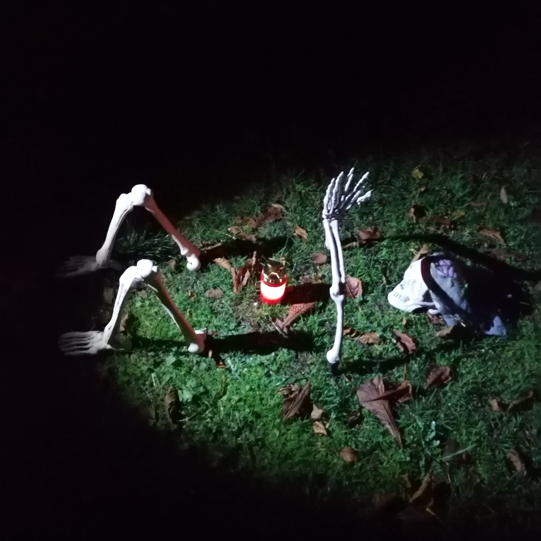 Bild vom Skelett am Burgturm